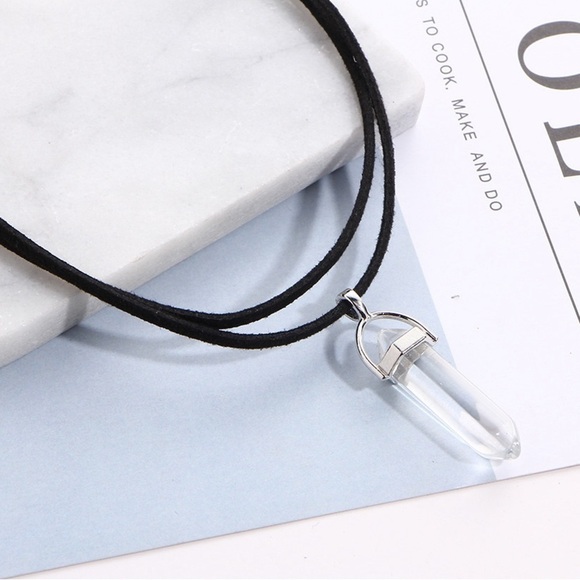 NEW Boho Festival Choker Hexagonal Stone Pendant - Picture 6 of 6